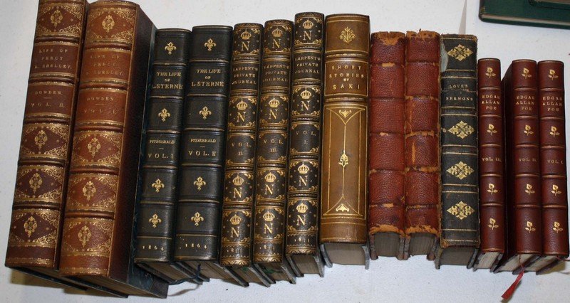 14 19th century marbled and bound in calf titles- Life (1 of 1)