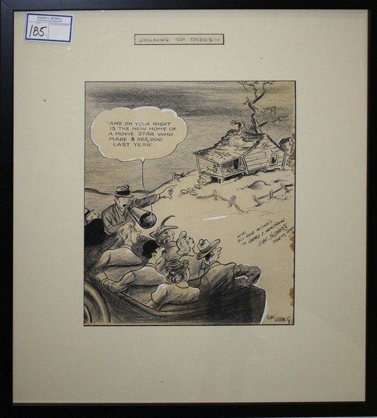 Rube Goldberg signed and inscribed original comic art " (1 of 2)