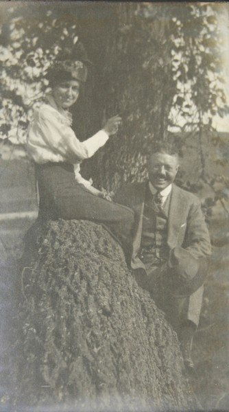 Framed photo of Theodore Roosevelt standing next to a (1 of 2)