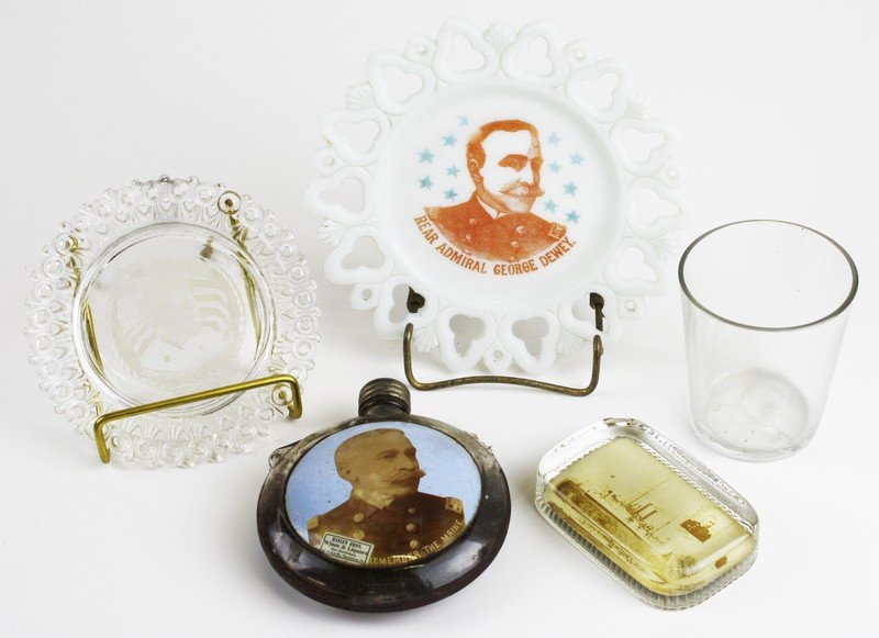 Admiral George Dewey pattern glass souvenir pcs. Incl. (1 of 3)