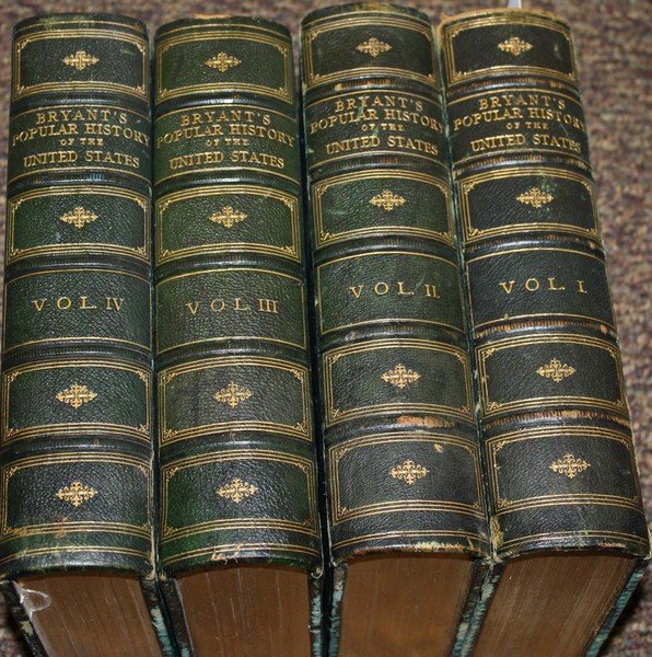 1876 William Cullen Bryant's Popular History of the: 1876 William Cullen Bryant's Popular History of the United States (4 vols), leather bindings slightly rubbed