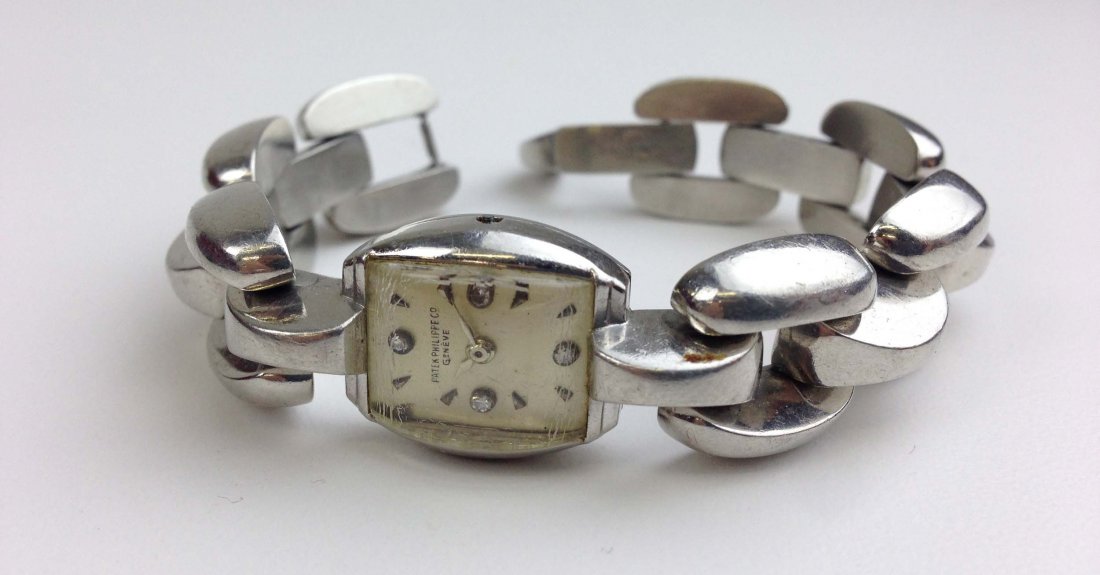 Patek Philippe & CO ladies platinum link bracelet form (1 of 3)