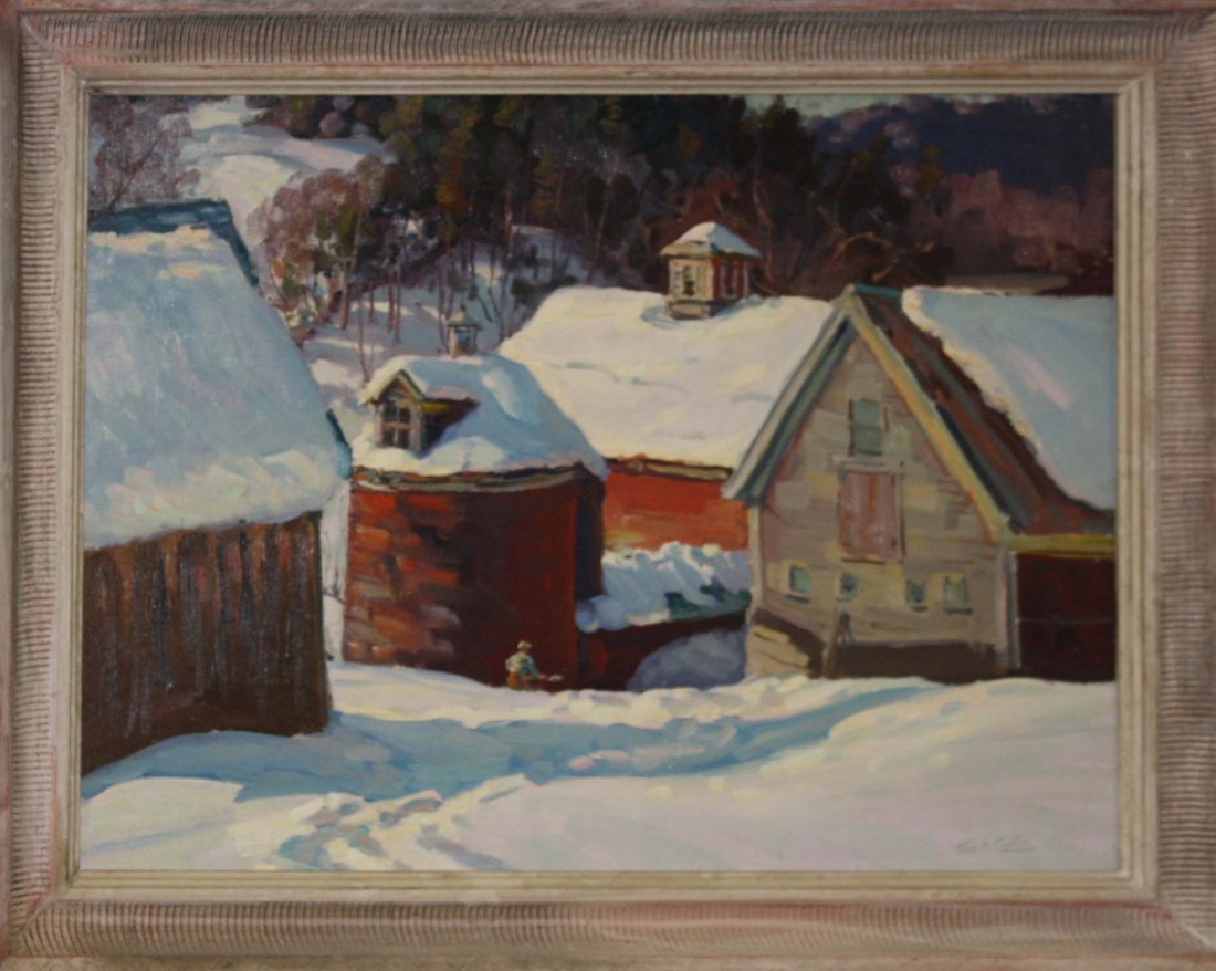Thomas Curtin (VT 1899-1977) Winter Scene 16 x 20" o/b (1 of 1)