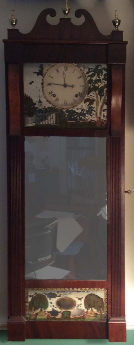 Joseph Ives long mirror door wall clock, rolling (1 of 2)
