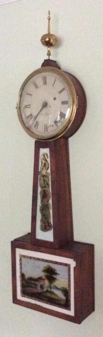 Levi Hutchins Concord, New Hampshire banjo clock, 8 day (1 of 3)