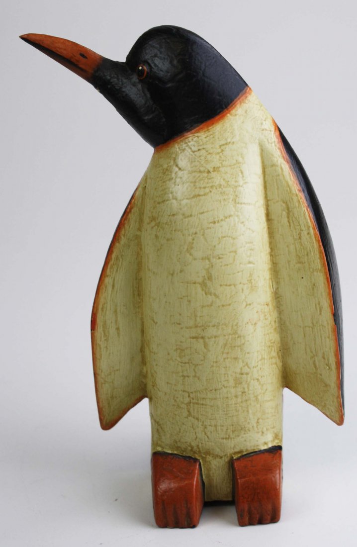 20th c Quebec or American folk art carved & painted (1 of 4)