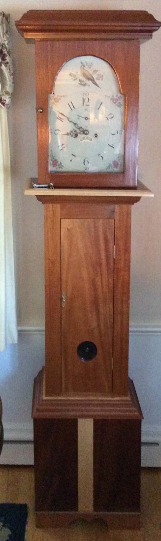 Grandfather mixed woods flat-top, mostly walnut, maple, (1 of 3)