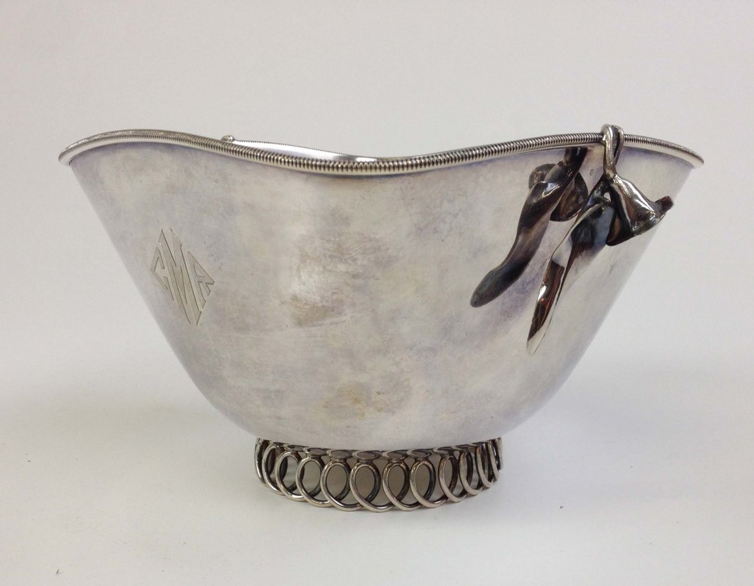 Cartier sterling silver bowl, applied flowers, (1 of 6)