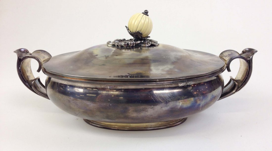 I Holm Denmark sterling silver covered vegetable bowl, (1 of 4)