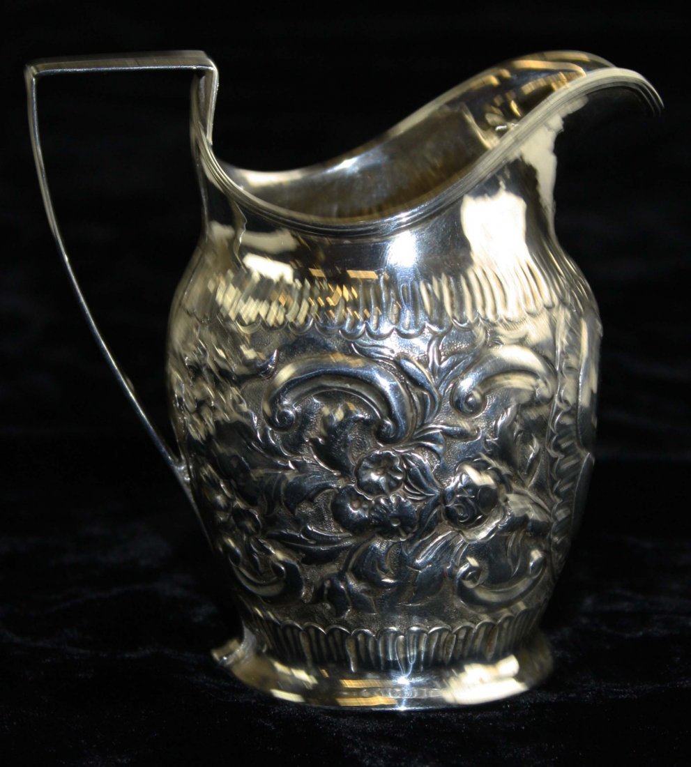 1799 English silver creamer by Andrew Fogelberg, (1 of 3)