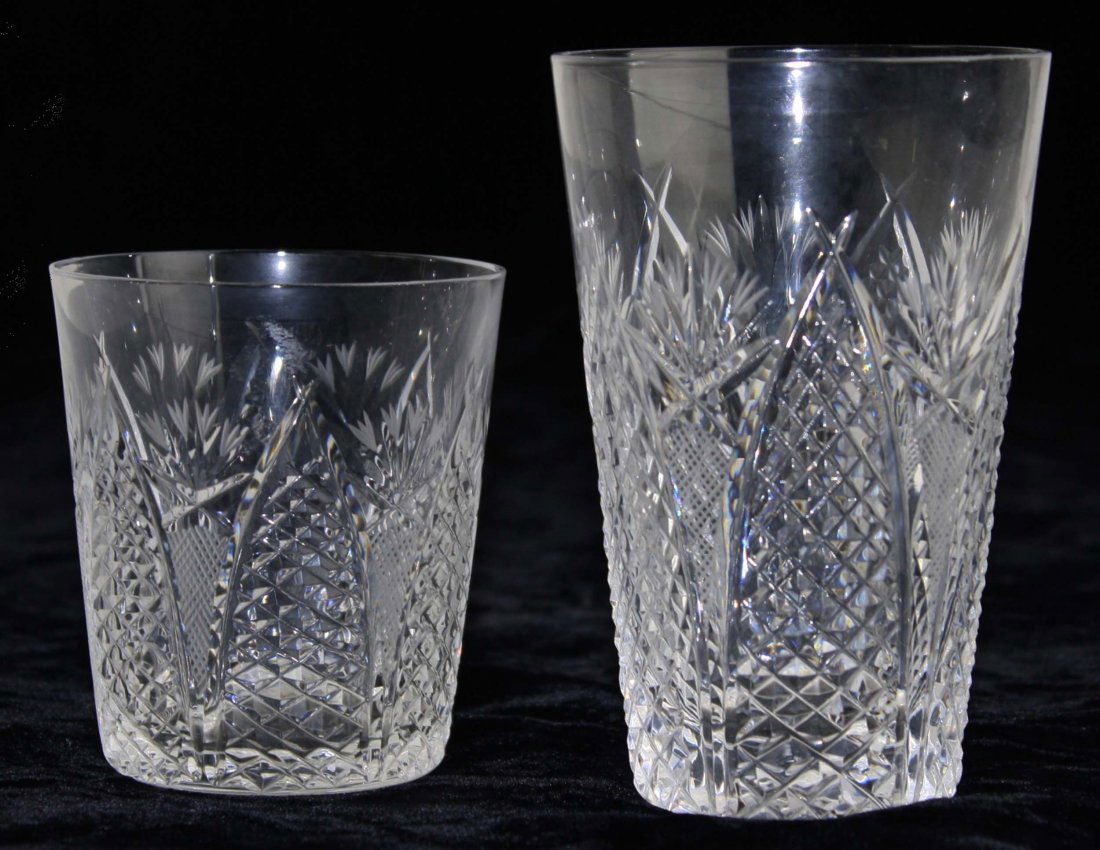 Six signed Waterford cut crystal  tumblers, and six old (1 of 2)
