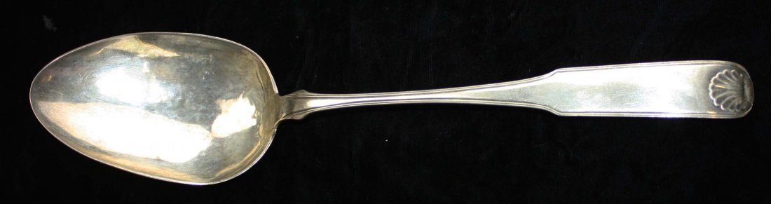 oversized Continental coin silver serving spoon, (1 of 2)