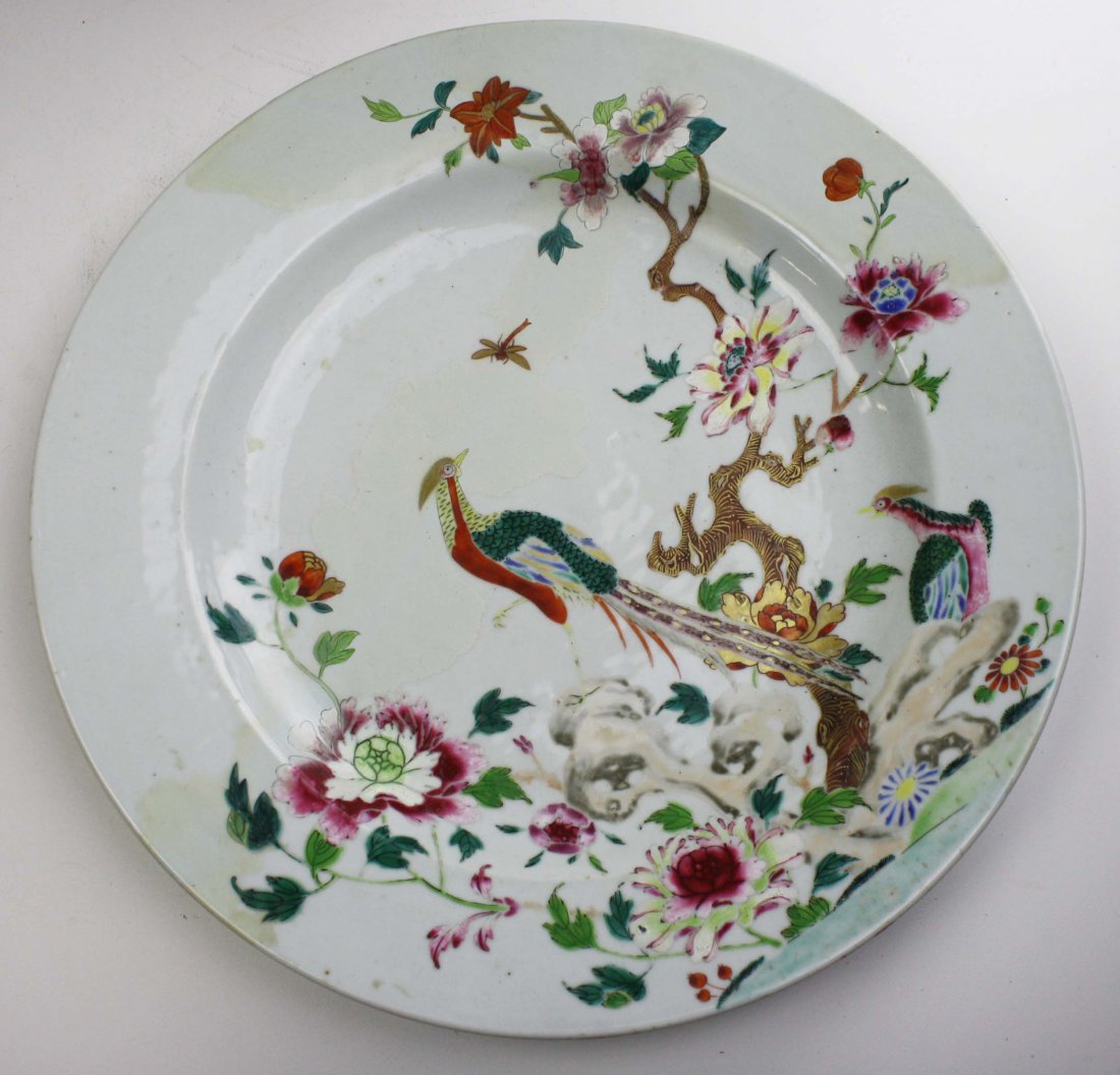18th c  Chinese export porcelain charger with (1 of 2)