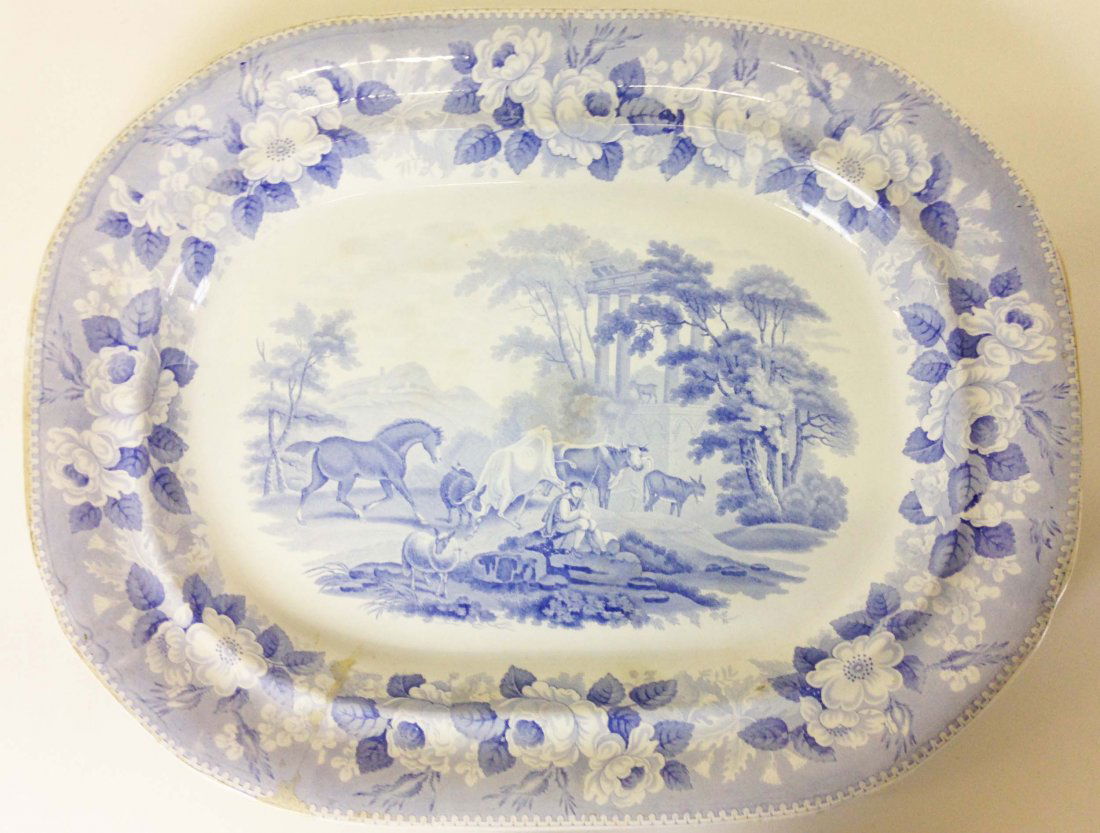 large mid-19th c. pale blue and white transferware (1 of 1)