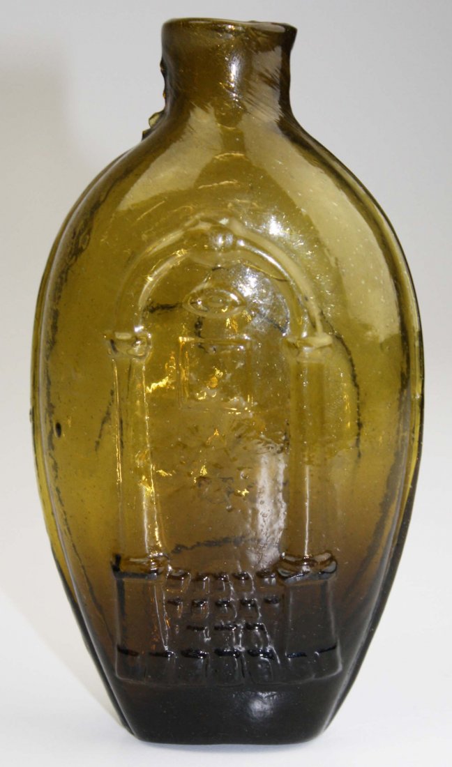 "Masonic/Eagle" historical flask, half pint, McKearin (1 of 2)