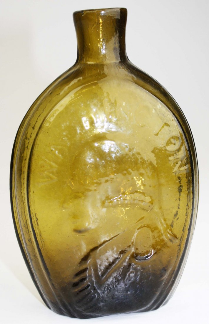 “Washington / Jackson” American historical flask, pint, (1 of 3)