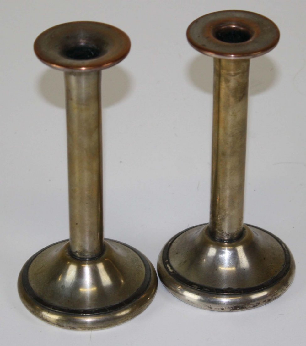 pr of Heintz Art Metal Shop silvered copper (1 of 1)