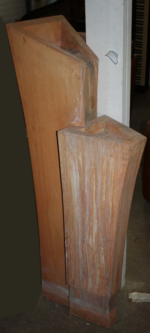 Modern Contemporary 2 part cement fountain, ht 60â€ (1 of 1)