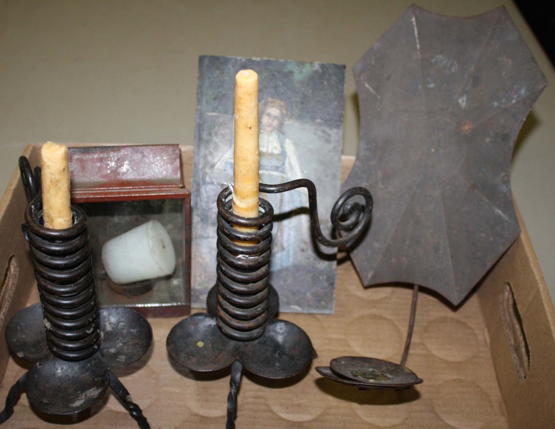 early lighting, tin sconce, pting on slate (1 of 1)