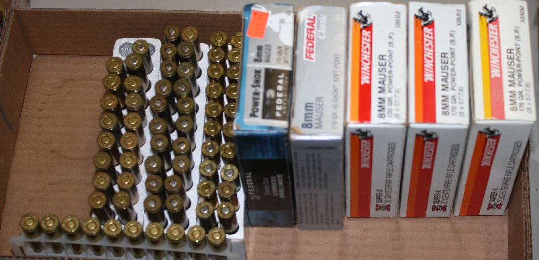 160 rounds of 8mm mauser sporting ammo: 160 rounds of 8mm mauser sporting ammo
