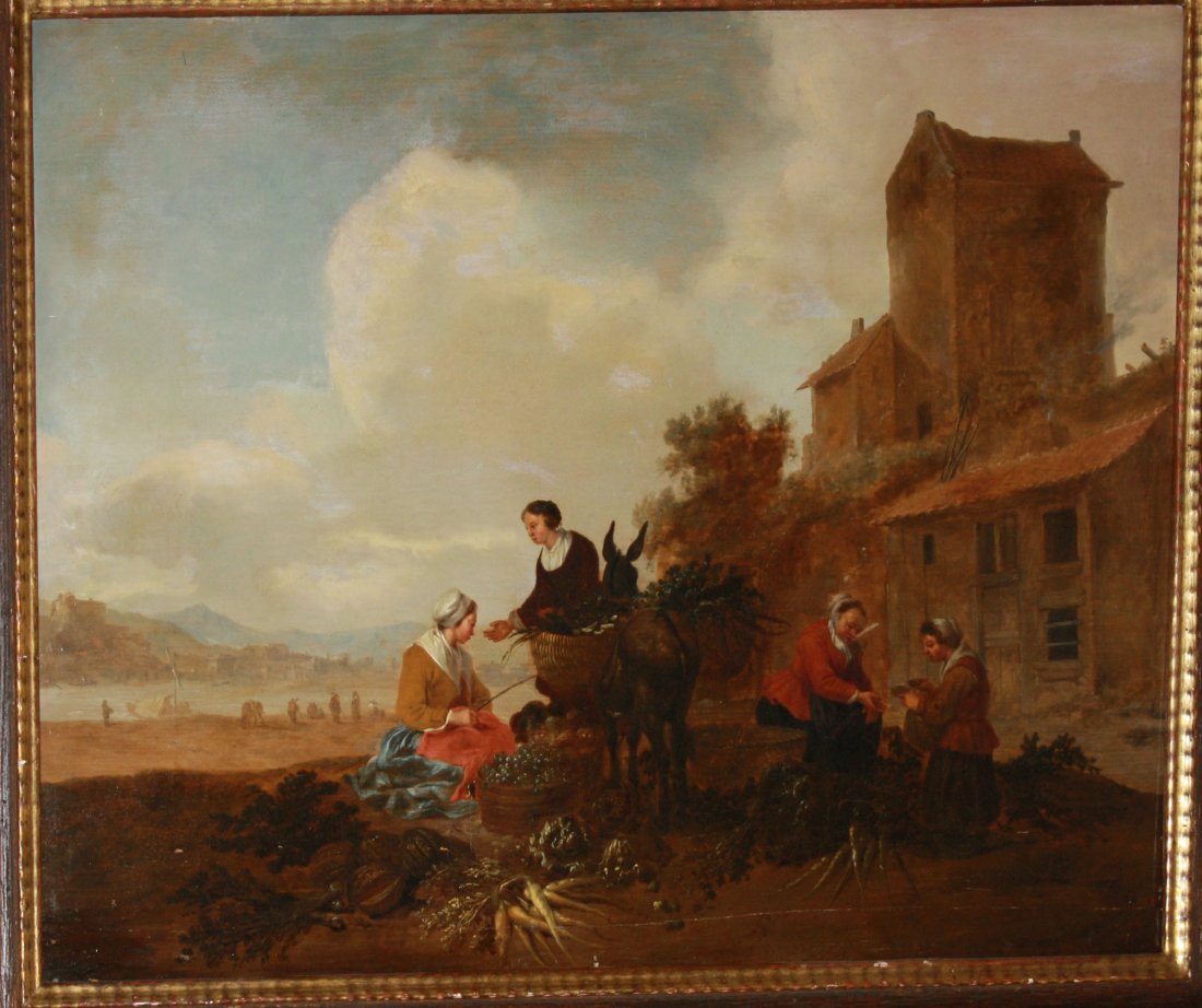 Hendrik Mommers (Dutch 1623-1693) Vegetable sellers (1 of 2)