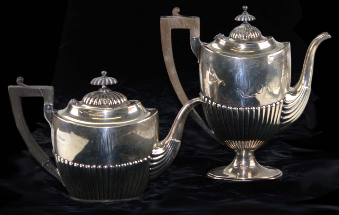 Whiting sterling tea service, stop-fluted Neo Classical (1 of 6)