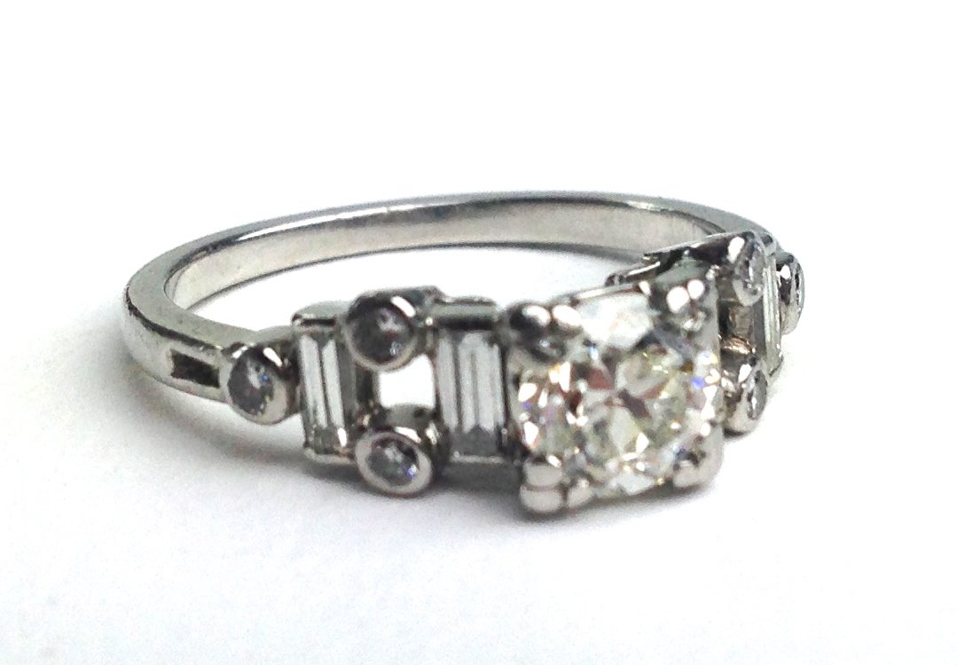 Ladies platinum engagement ring ct with round cut (1 of 3)