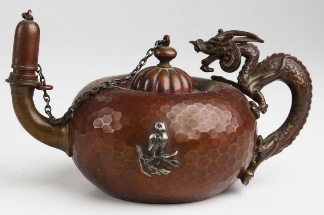 ca 1900 Gorham mixed metals cigar lighter/ lamp, length (1 of 6)