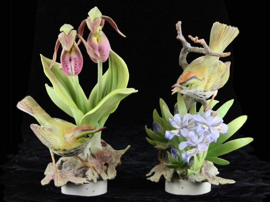 pair of fine Royal Worcester porcelain bird and (1 of 5)