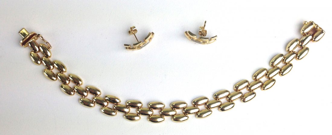 14k y.g. chain bracelet 7"l with similar pair link form (1 of 2)