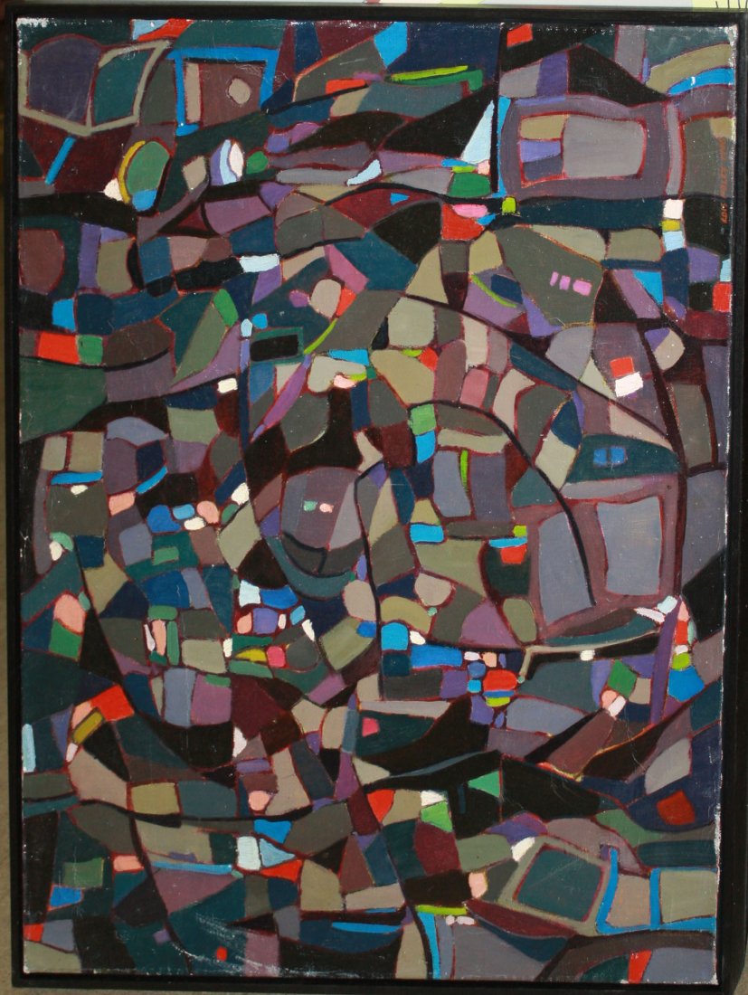 Lois Foley (VT 1936-2000) Abstract o/c  24 x 28" signed (1 of 2)