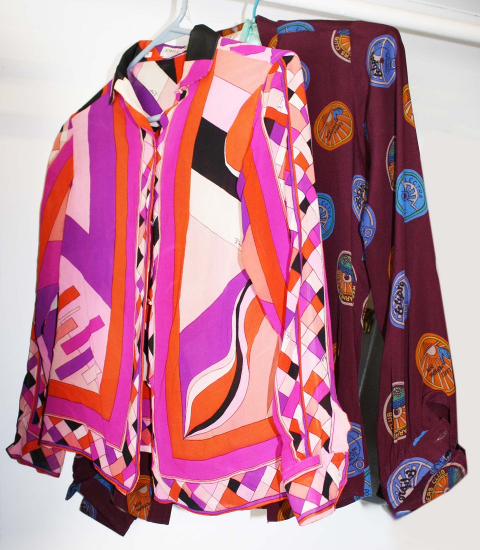 2 Emilio Pucci, Henri Kendal silk blouses, size 42 (1 of 2)