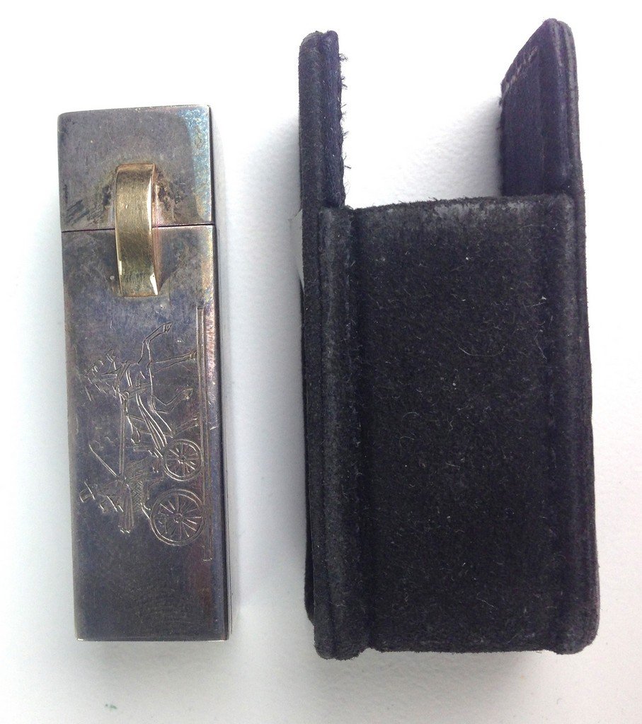 Signed Hermes Paris sterling and gold lipstick case (1 of 3)