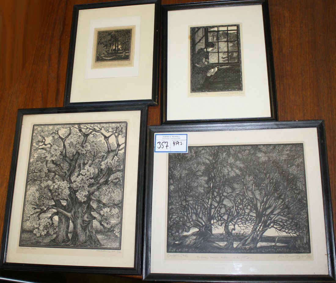 Alec Buckels (English 20th c ) four woodblock prints (1 of 5)