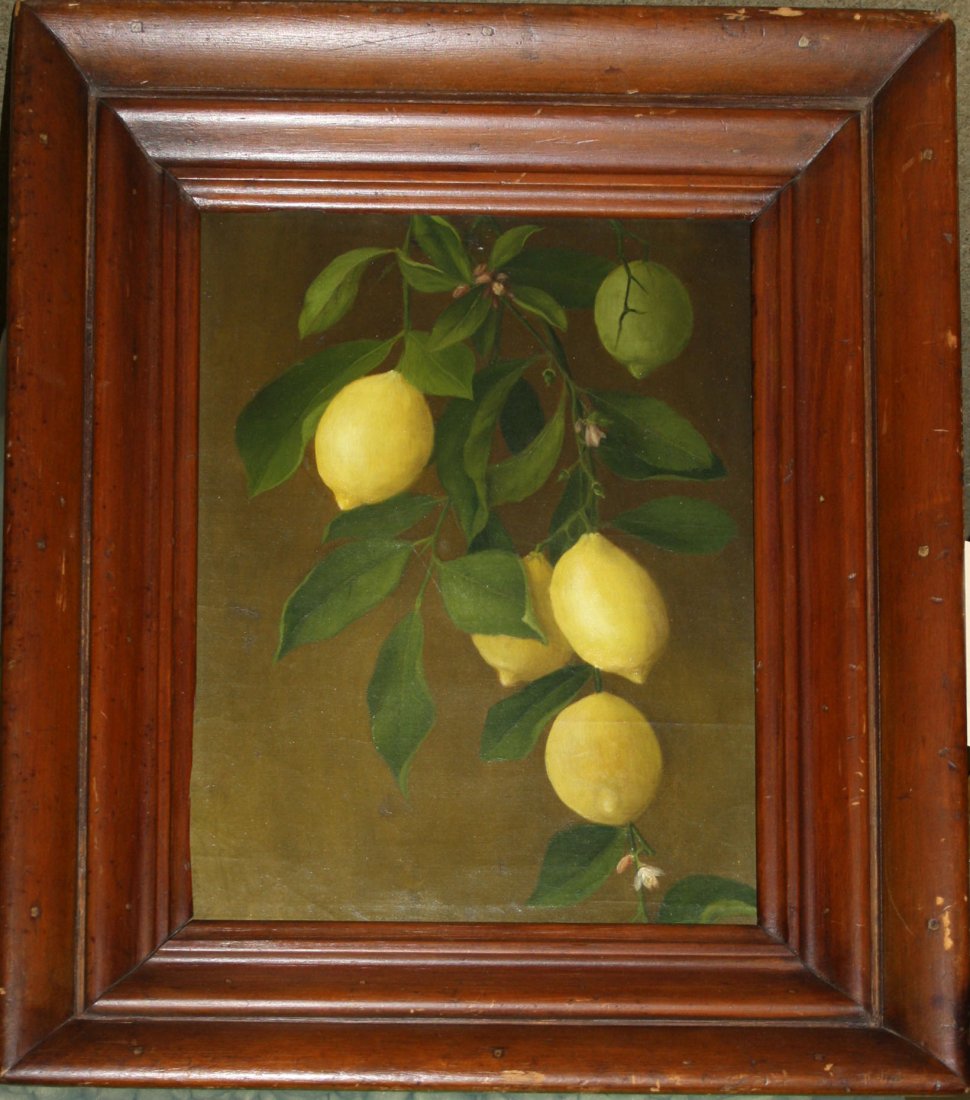 19th c American School o/c still life of lemons (1 of 2)
