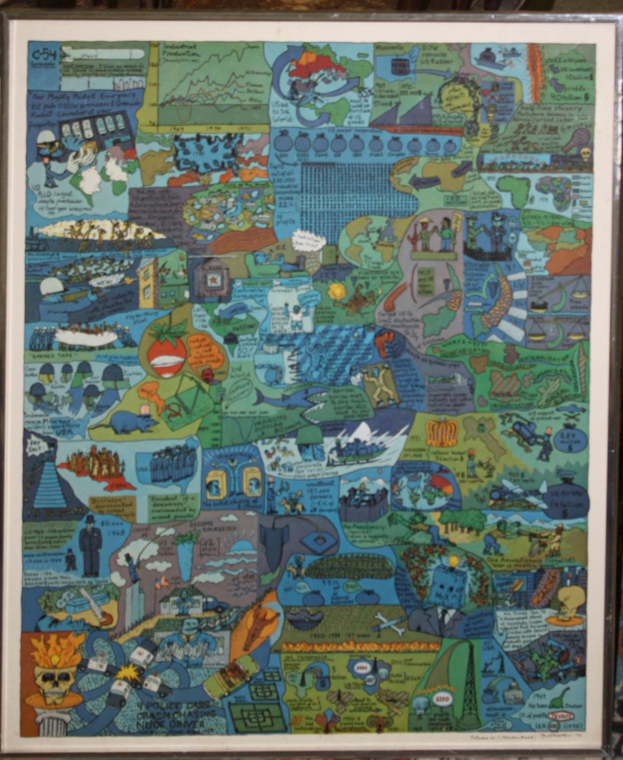 Oyvind Fahlstrom (Swedish, 1928–1976) Column no.1: Oyvind Fahlstrom (Swedish, 1928–1976) Column no.1 (Wonderbread) litho 25x21"