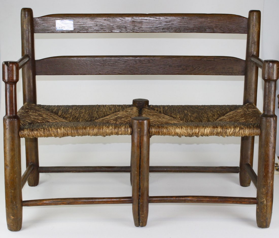 primitive ox cart seat/ bench, length 35”: primitive ox cart seat/ bench, length 35”