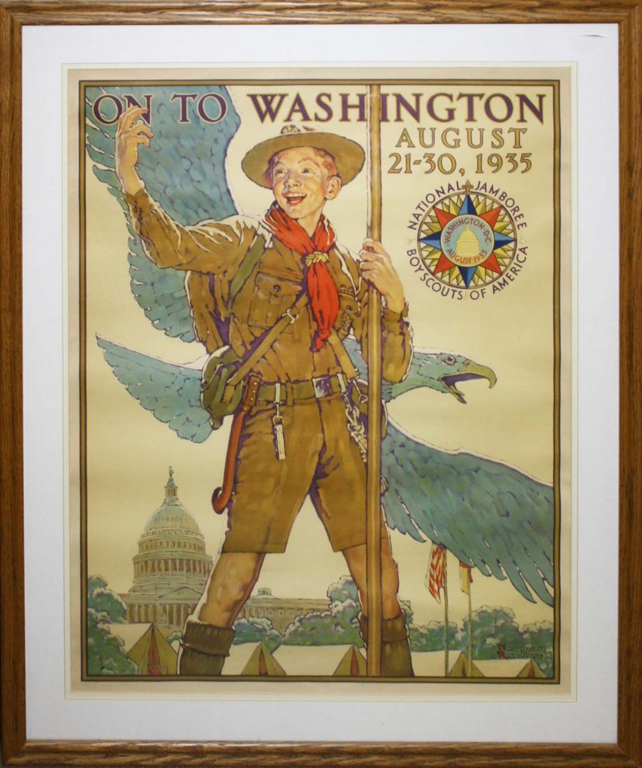 exceedingly rare 1935 Boy Scout Jamboree poster, (1 of 1)