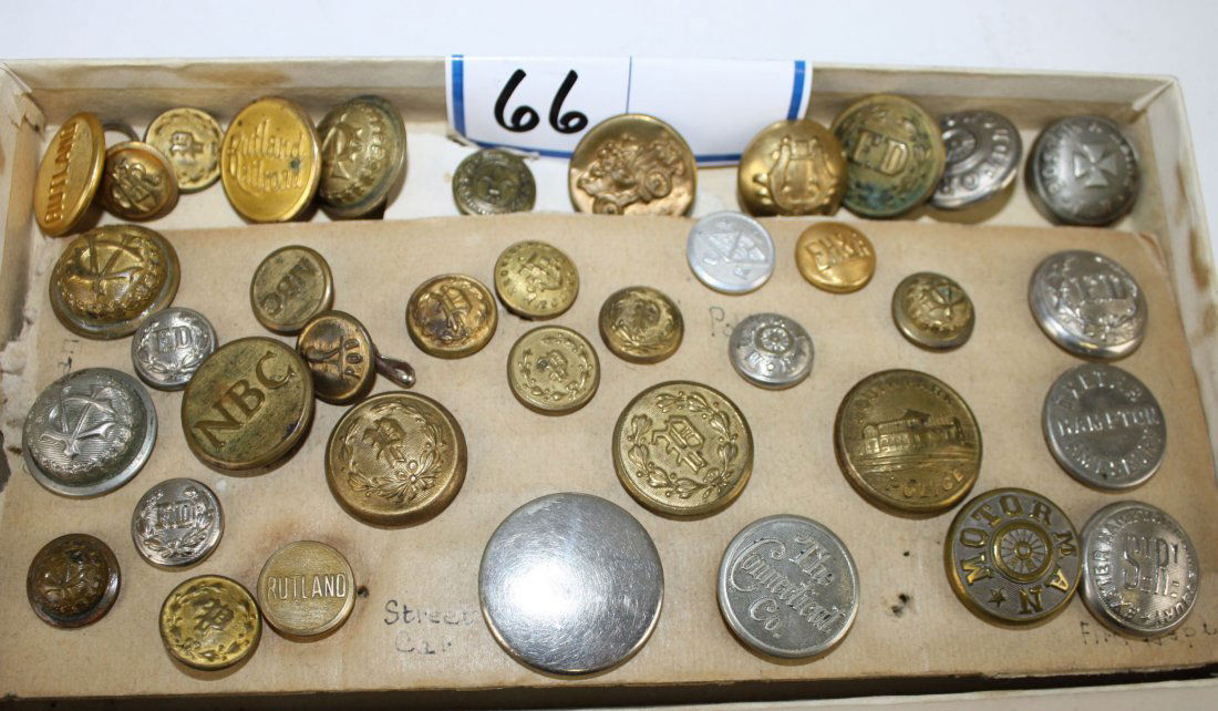 late 19th c uniform buttons- railroad, post office, Boy (1 of 4)