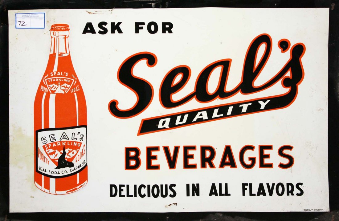 Tin embossed sign "Ask for Seal Quality Beverages (1 of 1)