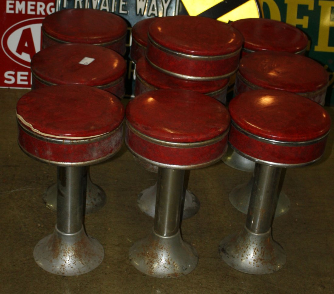 9 circa 1950 brushed aluminum and red letherette ice (1 of 1)