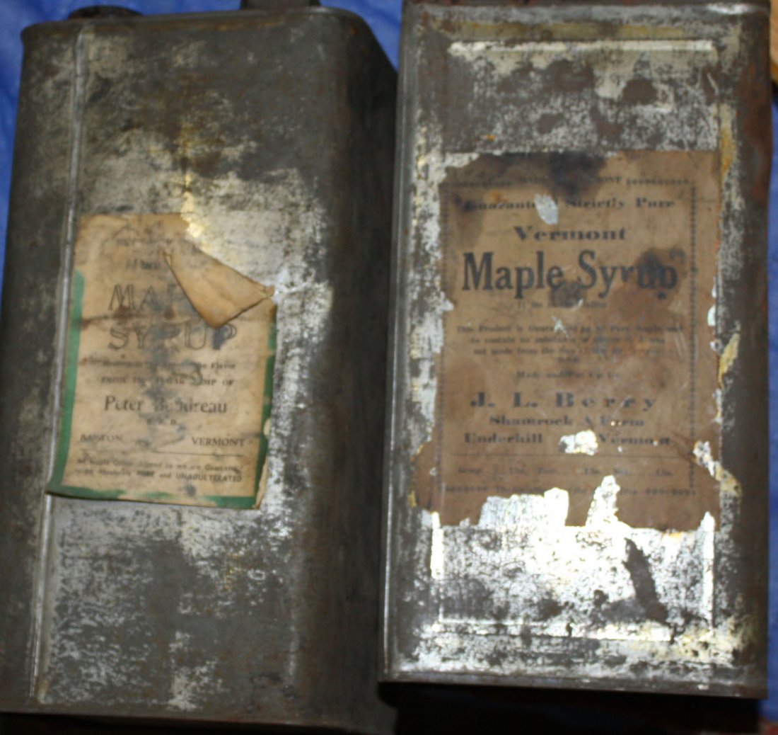 Two turn of the century Vermont Maple syrup tins with (1 of 1)