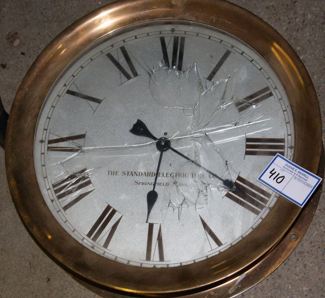 Standard Electric Time Co clock, dia 14”, glass (1 of 1)