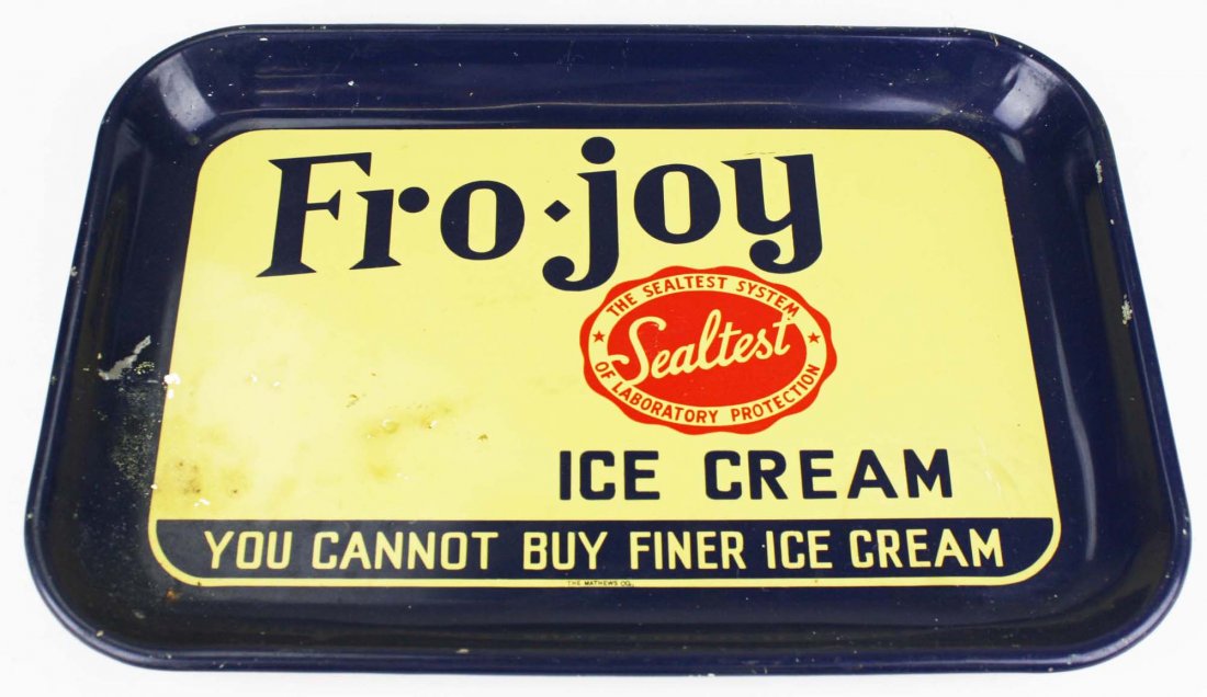 Sealtest Fro-Joy Ice Cream tray “You cannot buy finer: Sealtest Fro-Joy Ice Cream tray “You cannot buy finer ice cream” , some minor losses lower right, 10.5” x 15”