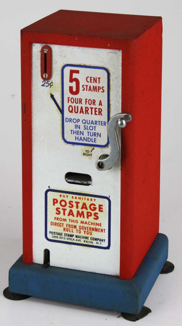 Postage Stamp Machine Co coin operated stamp machine, (1 of 3)