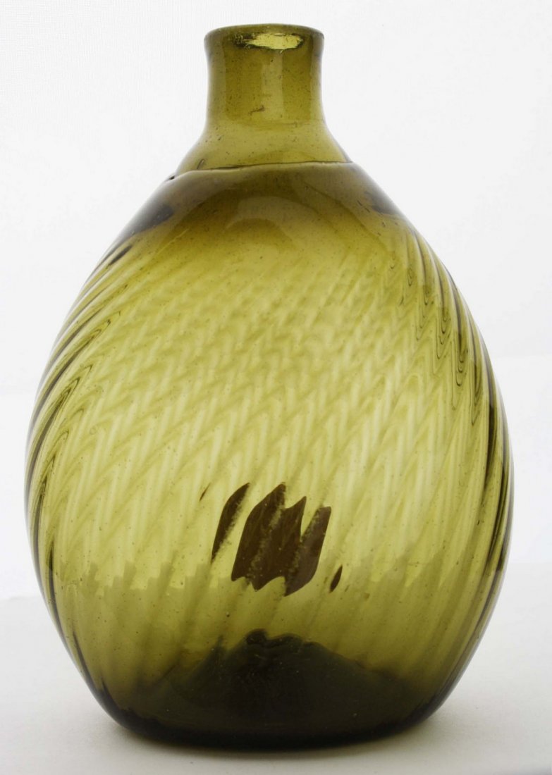 19th c pattern-molded Pitkin-type half pint flask, 36 (1 of 6)