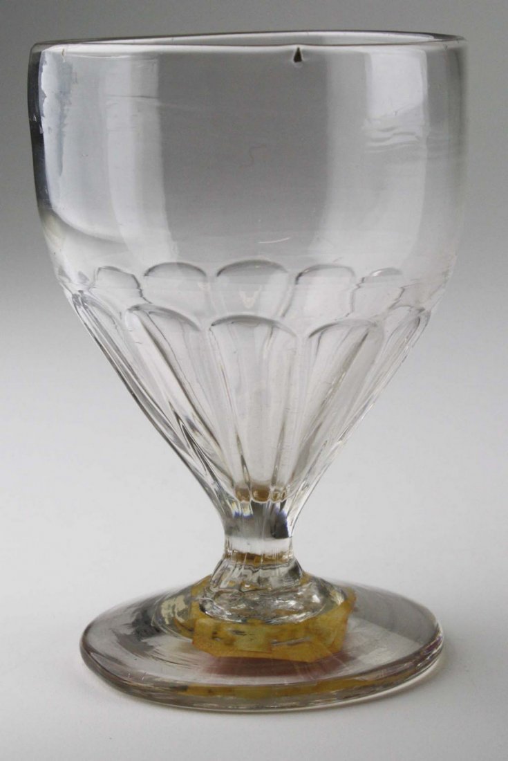 19th c pattern molded footed goblet, clear glass, w/ (1 of 6)
