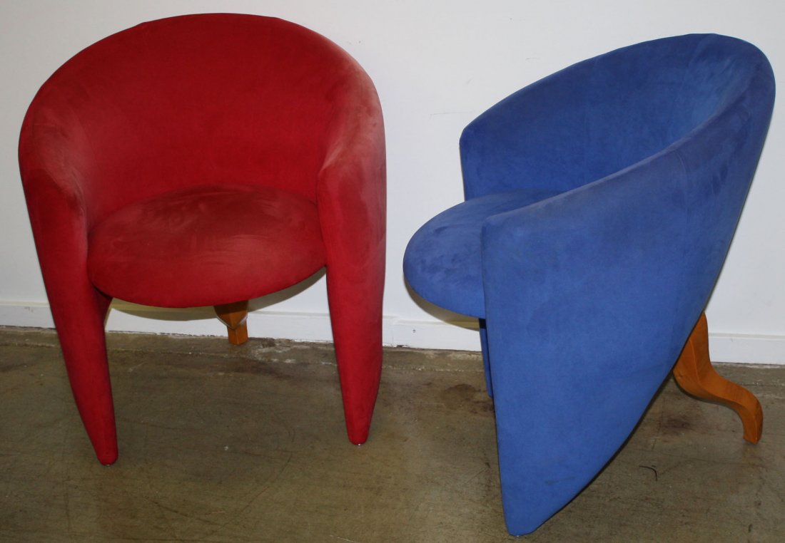 Ico Parisi style midcentury style club chairs in blue (1 of 2)