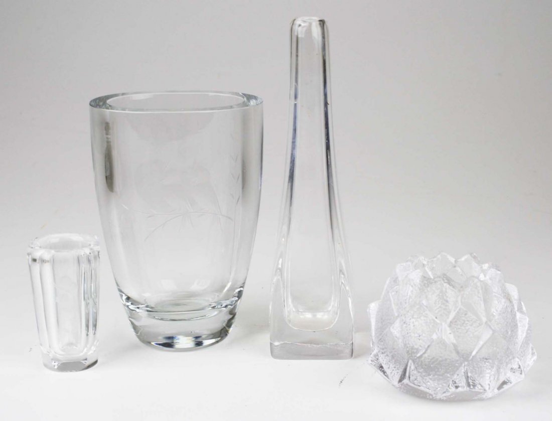Four pcs. Orrefors blown crystal art glass incl, candle (1 of 1)