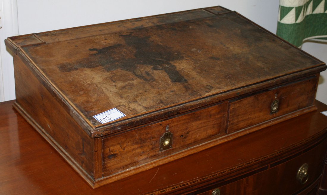 English schoolmaster or clerks table top desk, walnut, (1 of 2)